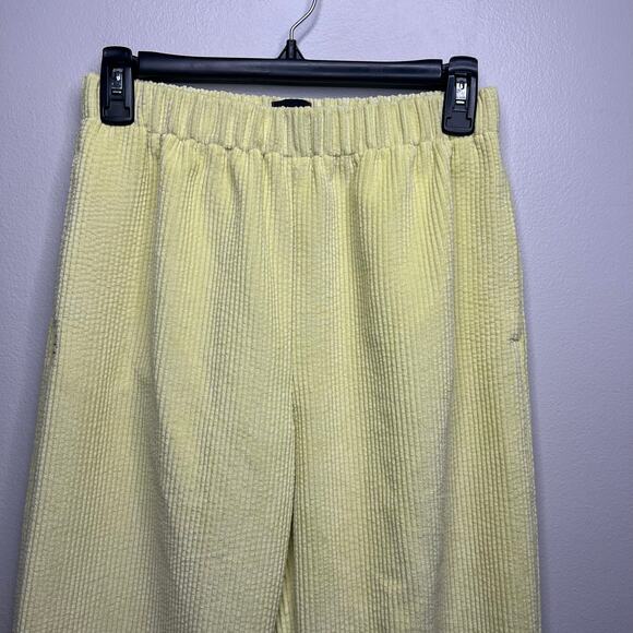 BDG Urban Outfitters Lime Green Corduroy Pull-On Pants Relax Wide Leg Womens S-P - Picture 2 of 10